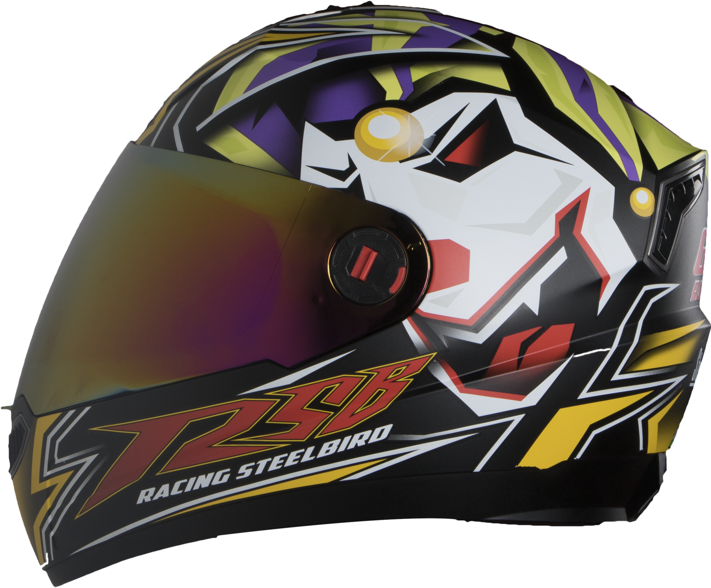SBA-1 Bloom Glossy Black With Yellow ( Fitted With Clear Visor Extra Gold Chrome Visor Free)